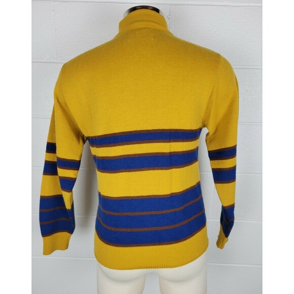 Vintage 60s Jantzen NLF Expandables V-Neck Sweater Gold Blue Brown Rams? M‎ - Picture 4 of 8